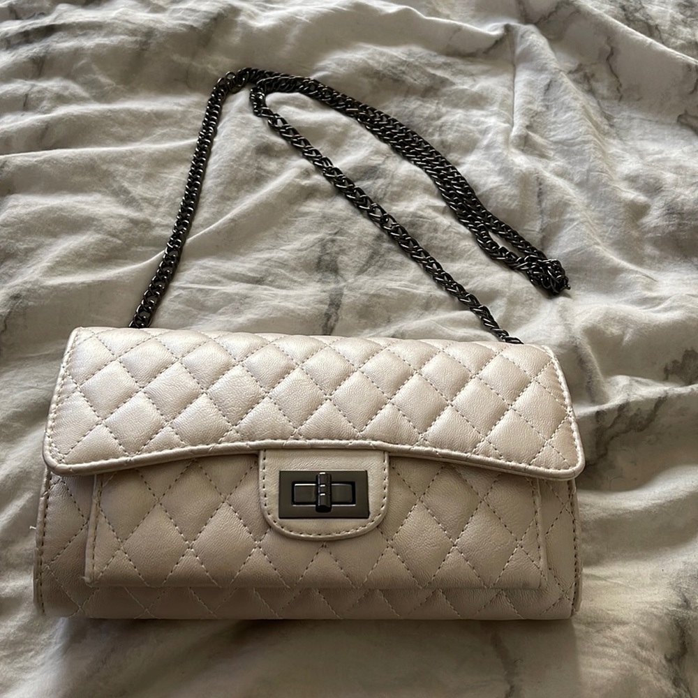 Fashion Nova Cream Crossbody Bag